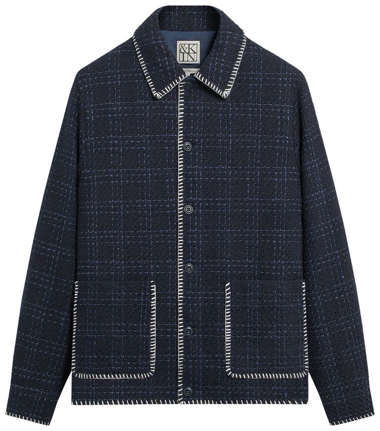 Kith Kin Tweed Boxy Collared Overshirt Nocturnal
