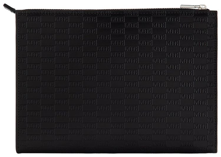 Kith Monogram Vachetta Leather Zip Pouch Black