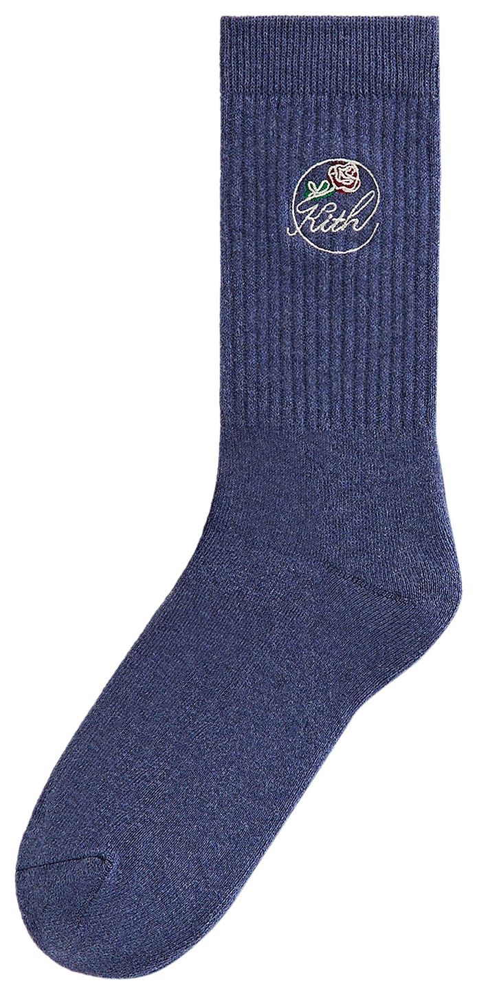 Kith Rose Script Cotton Crew Socks Elevation Heather