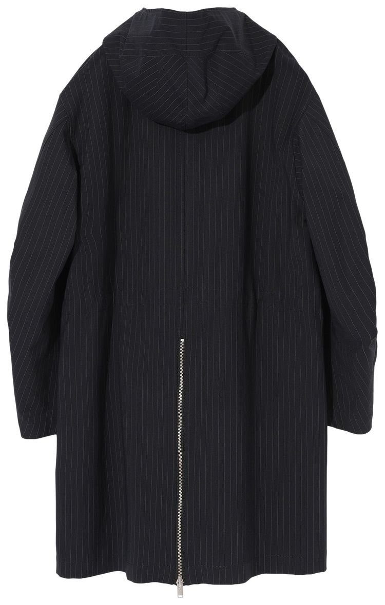 Undercover Hooded Drawstring Long Coat Navy