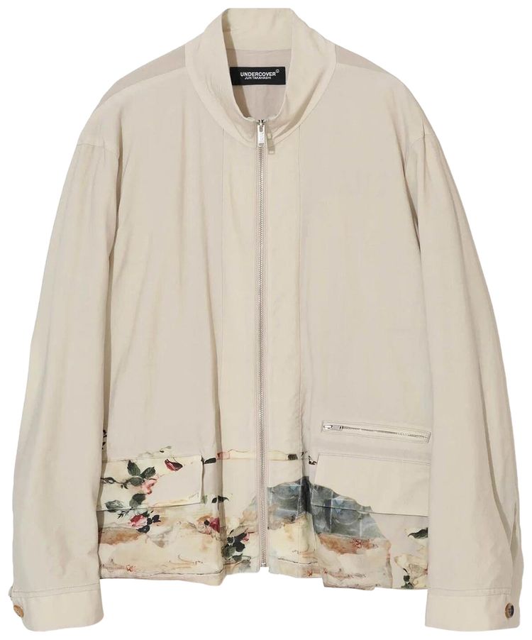 Undercover Graphic Print Zip Up Blouson GreyBeige