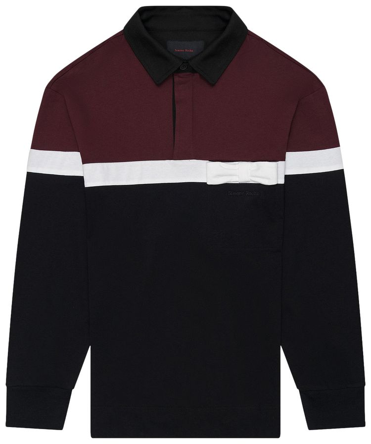 Simone Rocha Bow Stripe Rugby Shirt RedBlack
