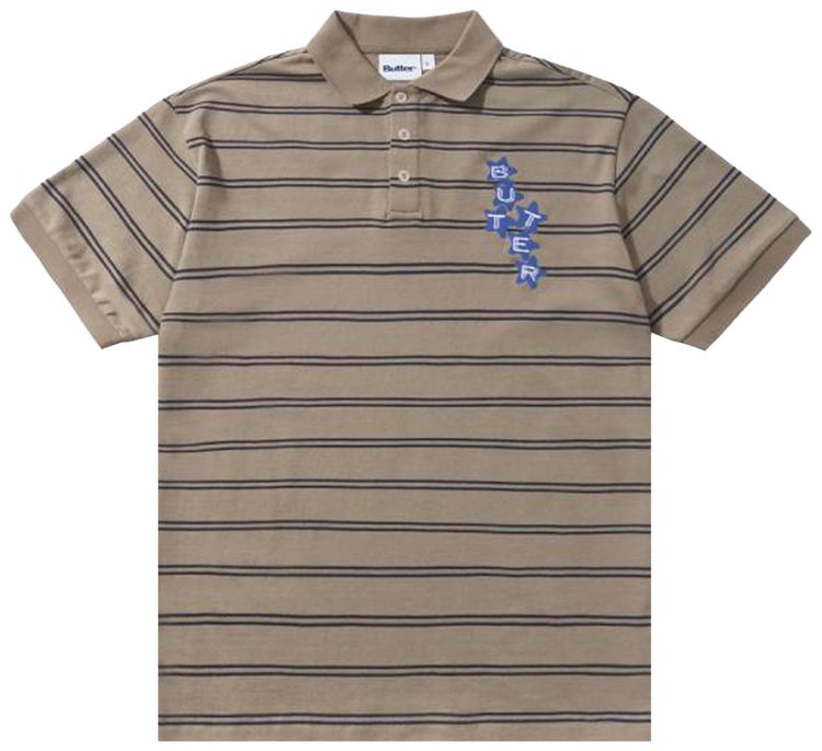 Butter Goods Stars Polo Short Sleeve Shirt Khaki