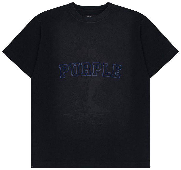 PURPLE BRAND Textured Sky High Tee Black