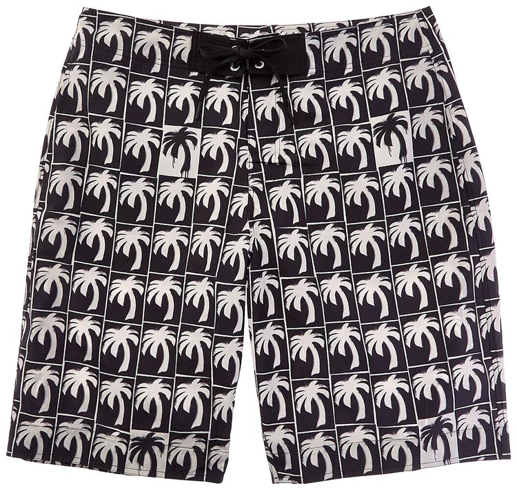 Palm Angels Dripping Swimshort BlackWhite