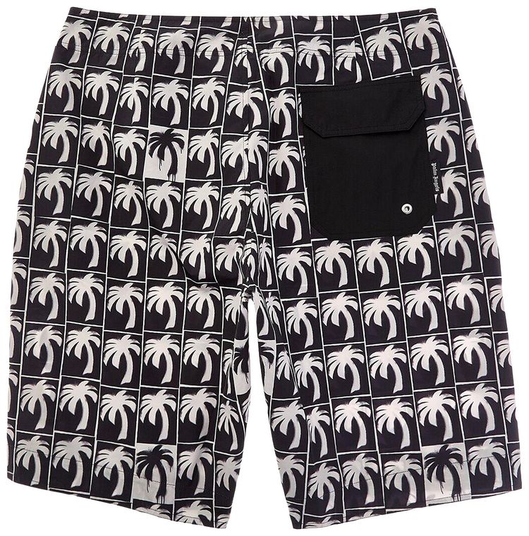 Palm Angels Dripping Swimshort BlackWhite