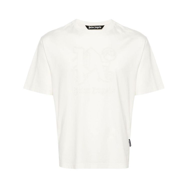 Palm Angels Monogram Statement Slim Tee Off White