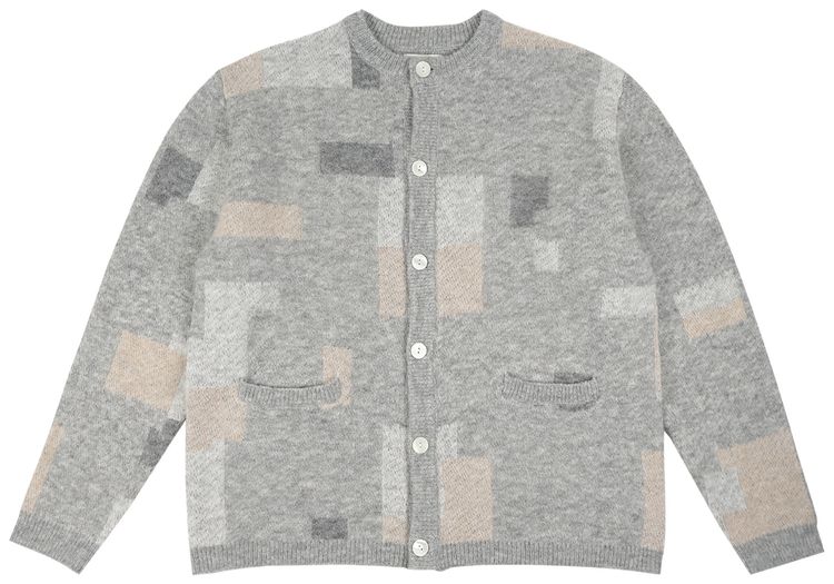 Pearl Buffed Cardigan Checkered