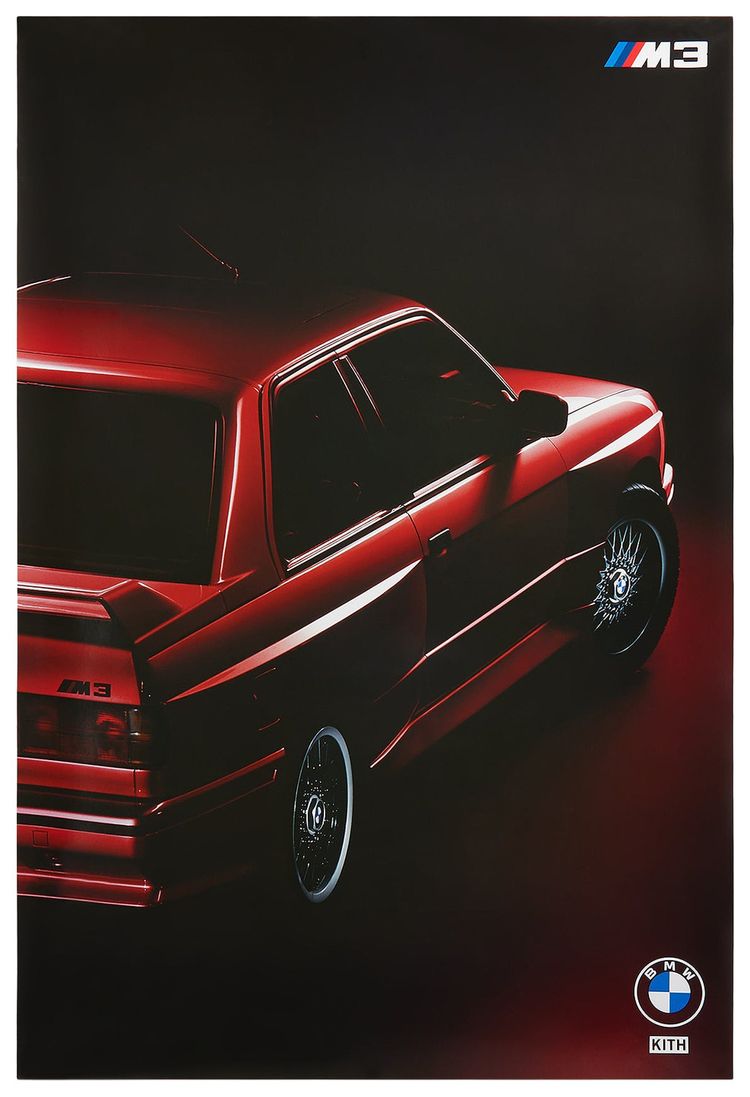 Kith For BMW 1989 E30 M3 Poster Multicolor