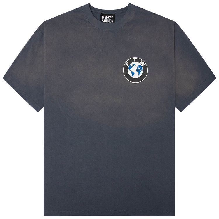 Market F The World T Shirt Indigo Blue