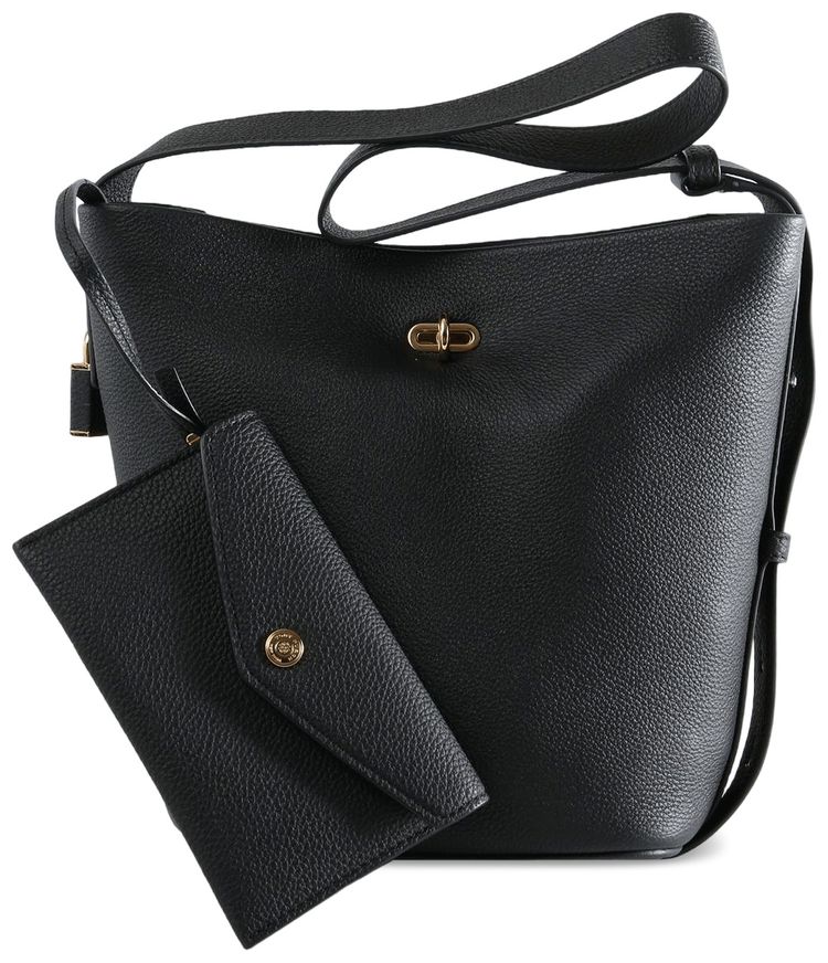 Tory Burch Lock Slim Medium Bucket Bag Black