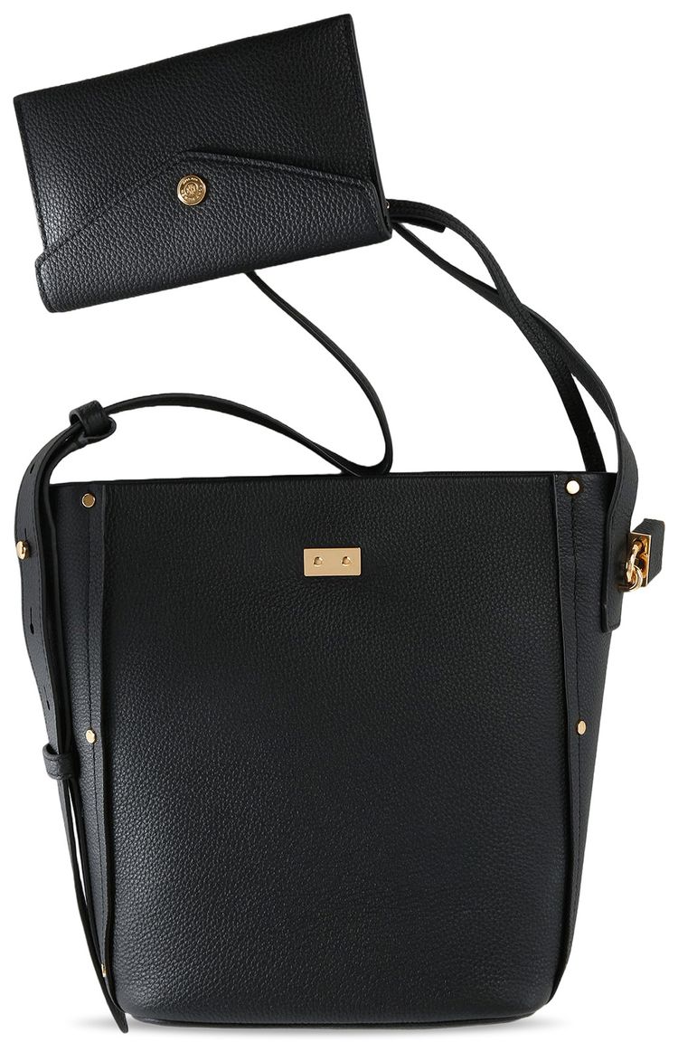 Tory Burch Lock Slim Medium Bucket Bag Black