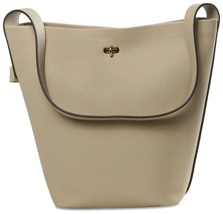 Tory Burch Lock Slim Bucket Bag Light Stone