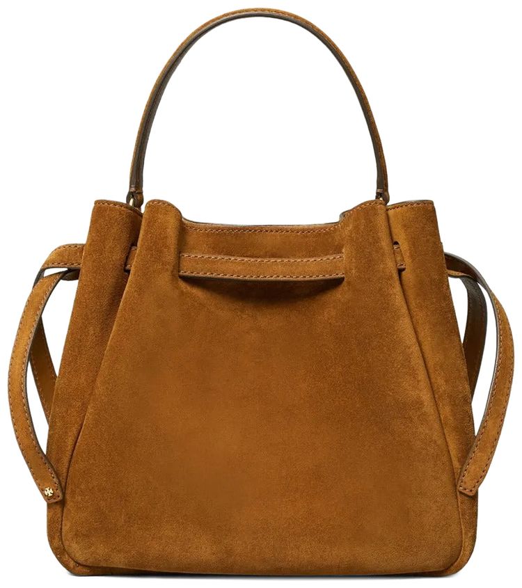 Tory Burch Romy Suede Bucket Bag Caramel