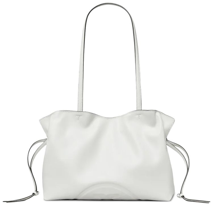Tory Burch Ella Recycled Drawstring Small Tote Bag Bianco