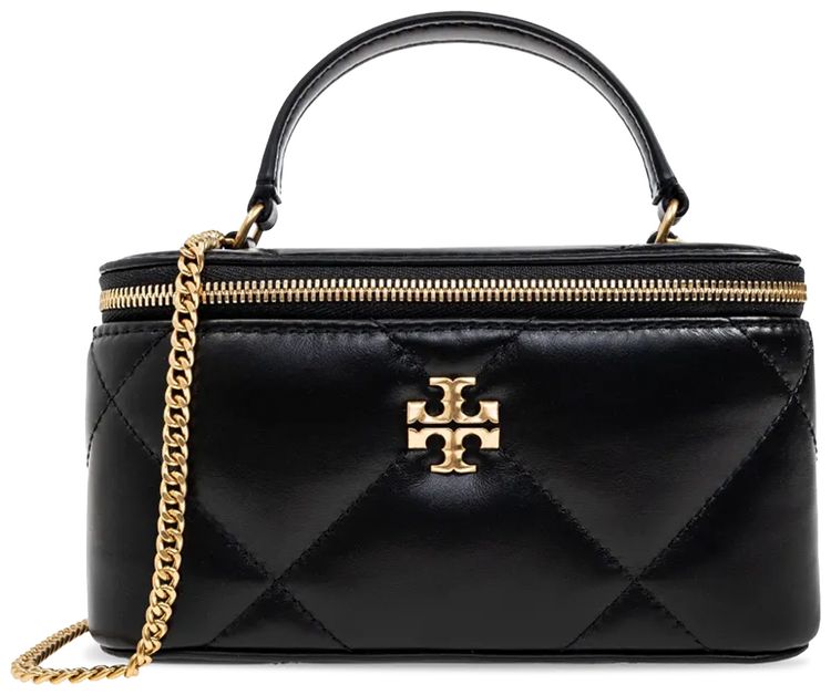 Tory Burch Kira Diamond Quilt Vanity Case Black