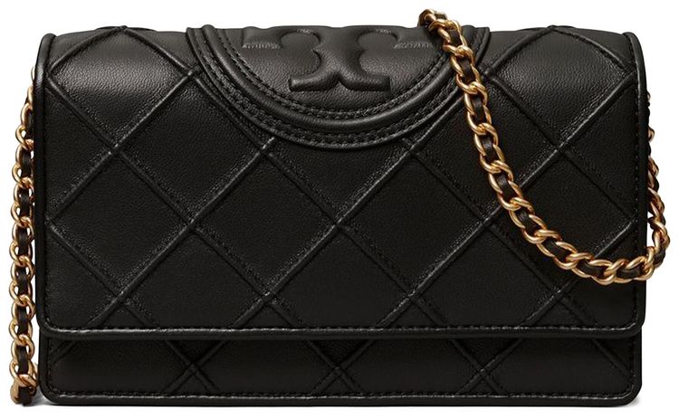 Tory Burch Fleming Chain Wallet Black