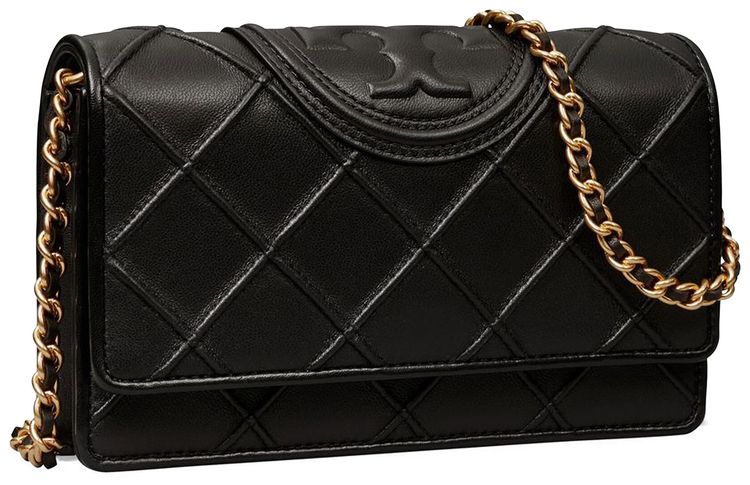 Tory Burch Fleming Chain Wallet Black