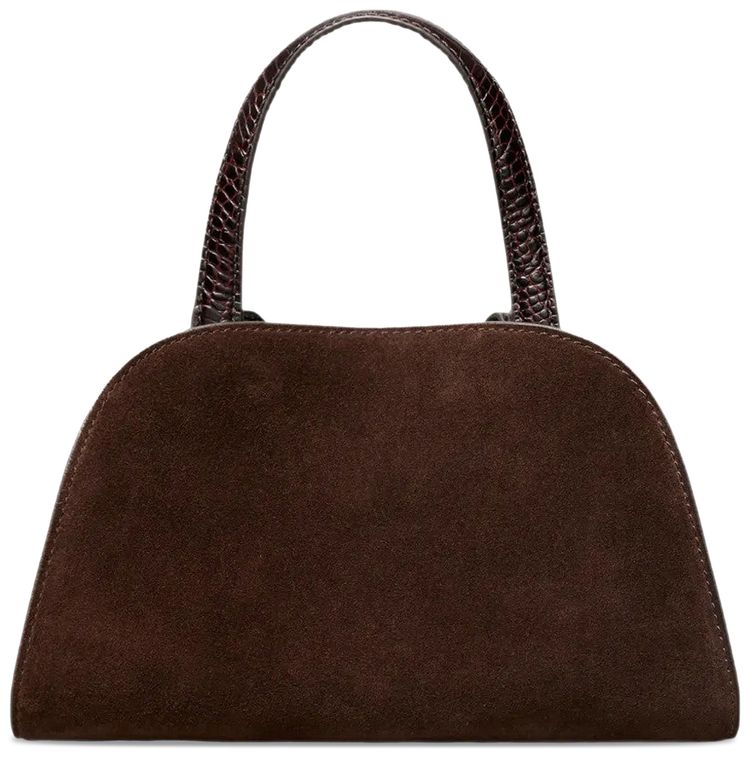 Tory Burch Romy Suede Small Bauletto Bag Dark Cocoa