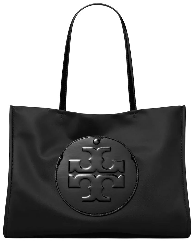 Tory Burch Ella Patent Small Tote Bag Black