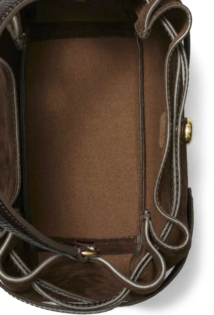 Tory Burch Romy Suede Bucket Bag Dark Cocoa