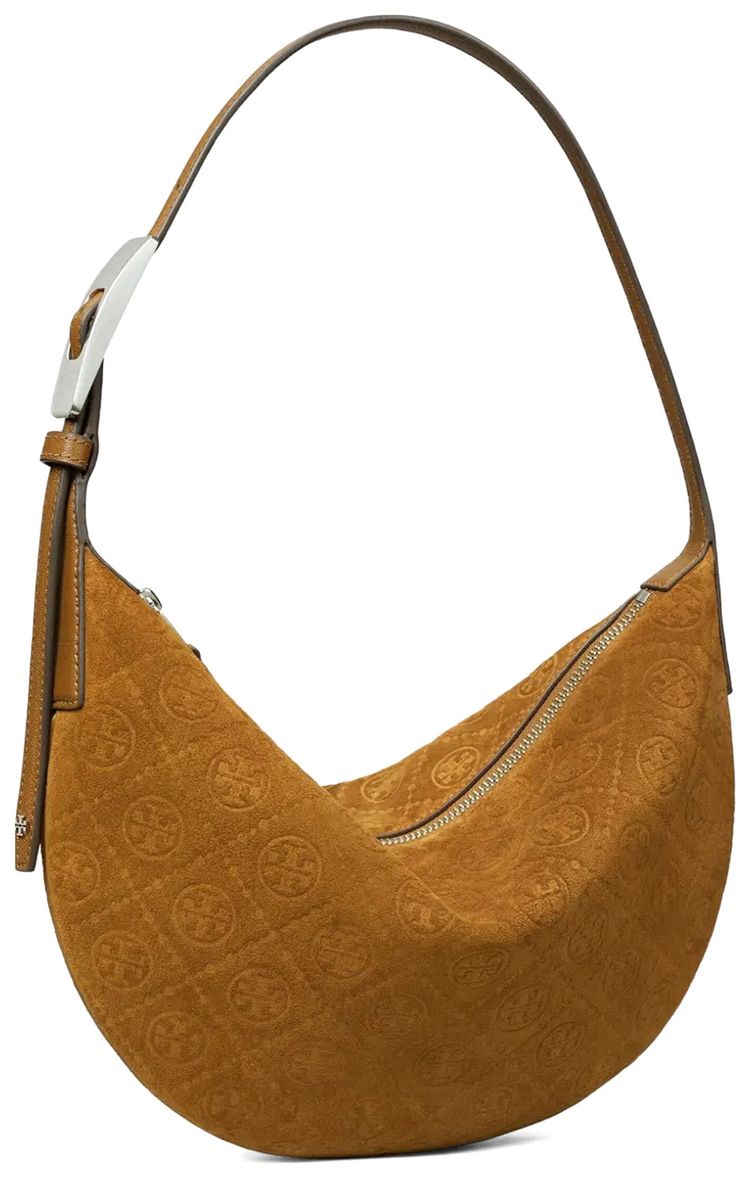 Tory Burch T Monogram Suede Small Balloon Bag Chicory Brown
