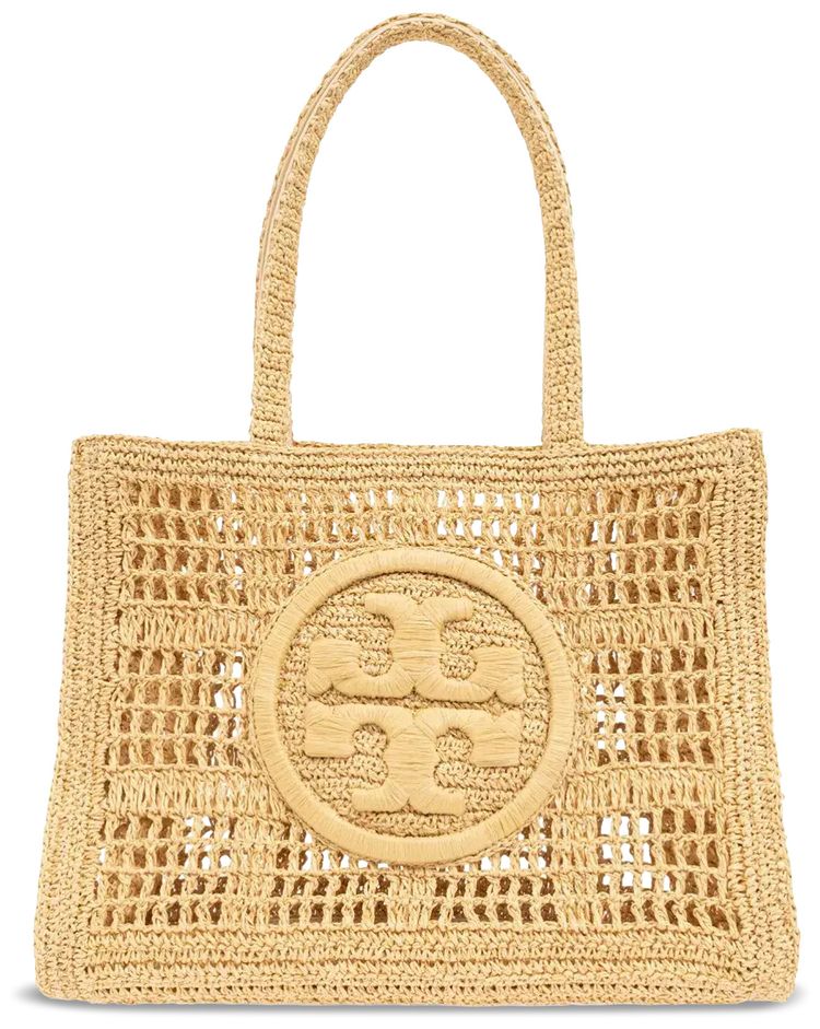 Tory Burch Ella Hand Crocheted Small Tote Natural