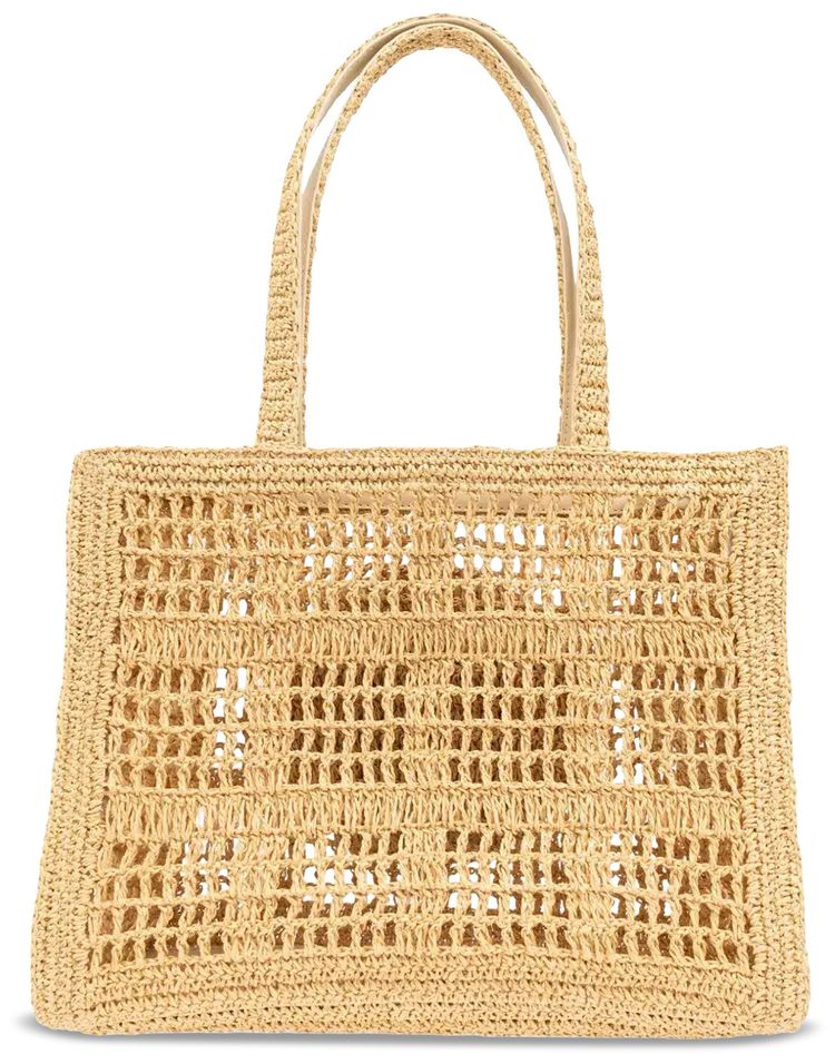 Tory Burch Ella Hand Crocheted Small Tote Natural