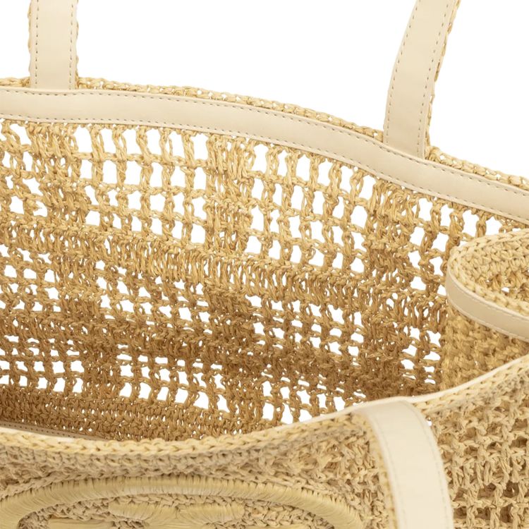 Tory Burch Ella Hand Crocheted Small Tote Natural