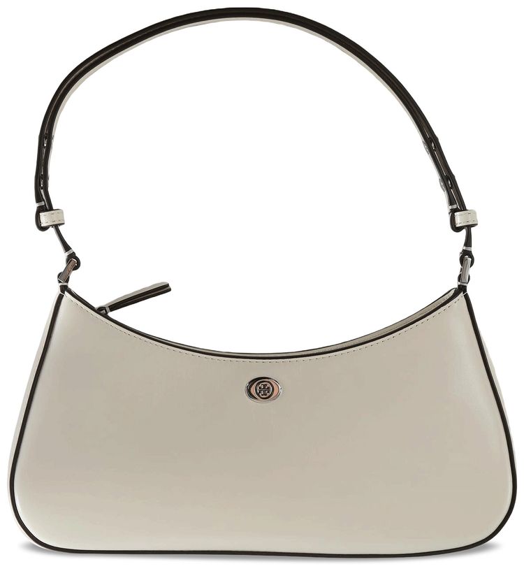Tory Burch Robinson Zip Top Shoulder Bag Light Cream