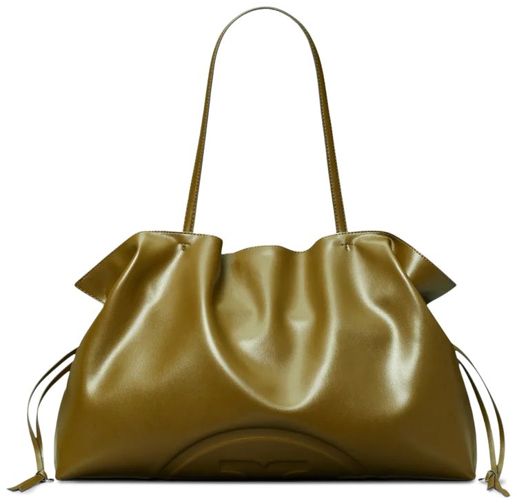 Tory Burch Natuura Drawstring Tote Bag Dark Olive