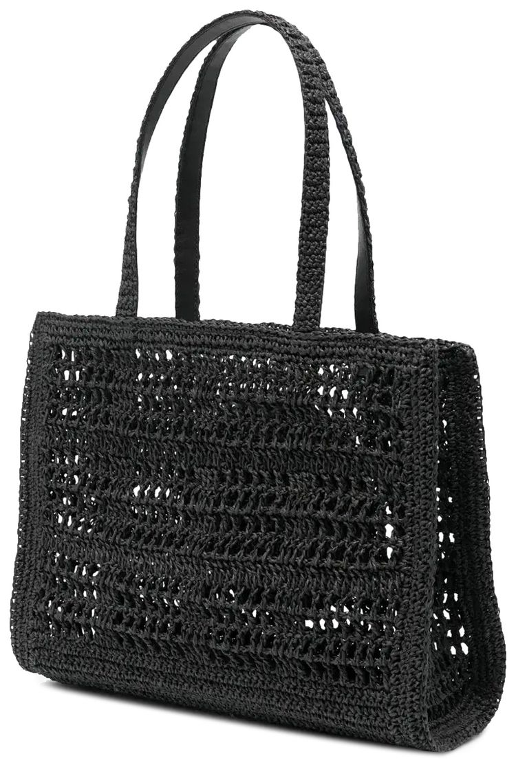 Tory Burch Ella Hand Crocheted Small Tote Black