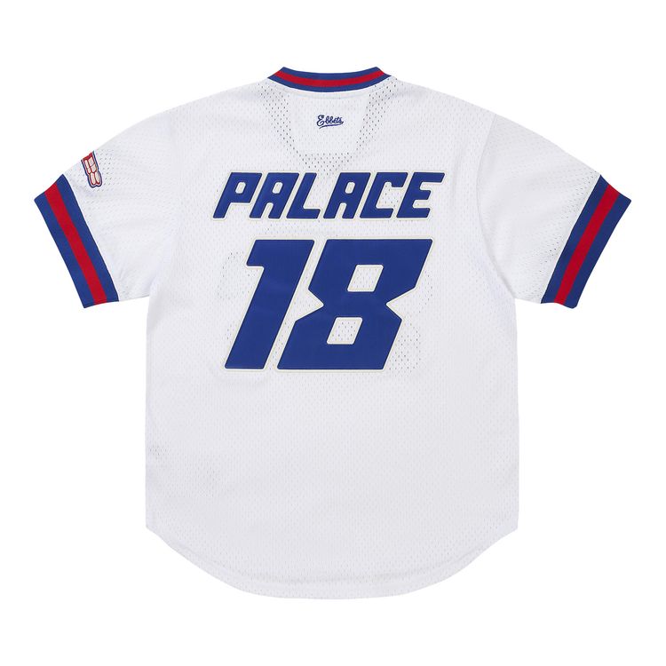 Palace x Ebbets Field Flannels Sankei Atoms Mesh V Neck Jersey White