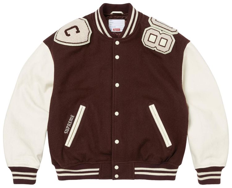 Supreme Captains Varsity Jacket Brown