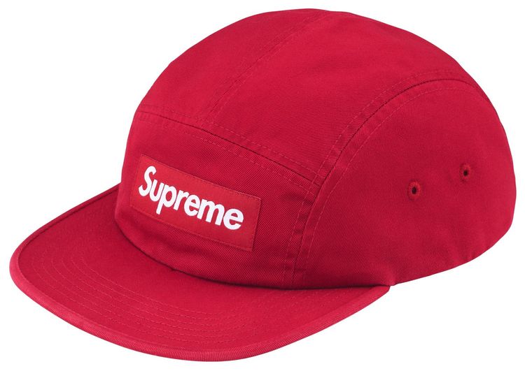 Supreme Washed Chino Twill Camp Cap Red