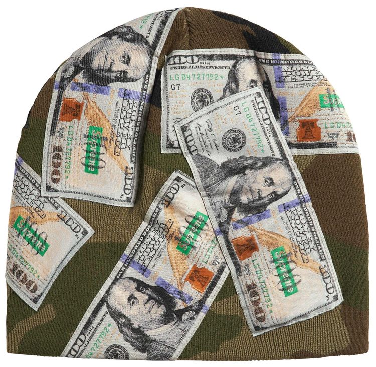 Supreme Money Beanie Woodland Camo