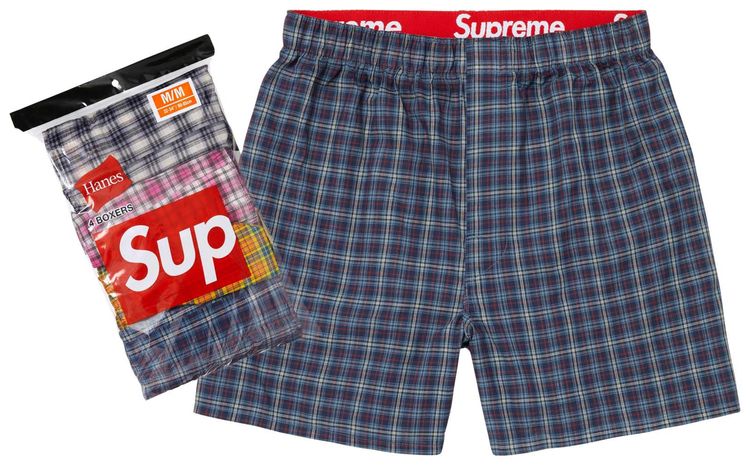 Supreme x Hanes Plaid Boxers 4 Pack Multicolor