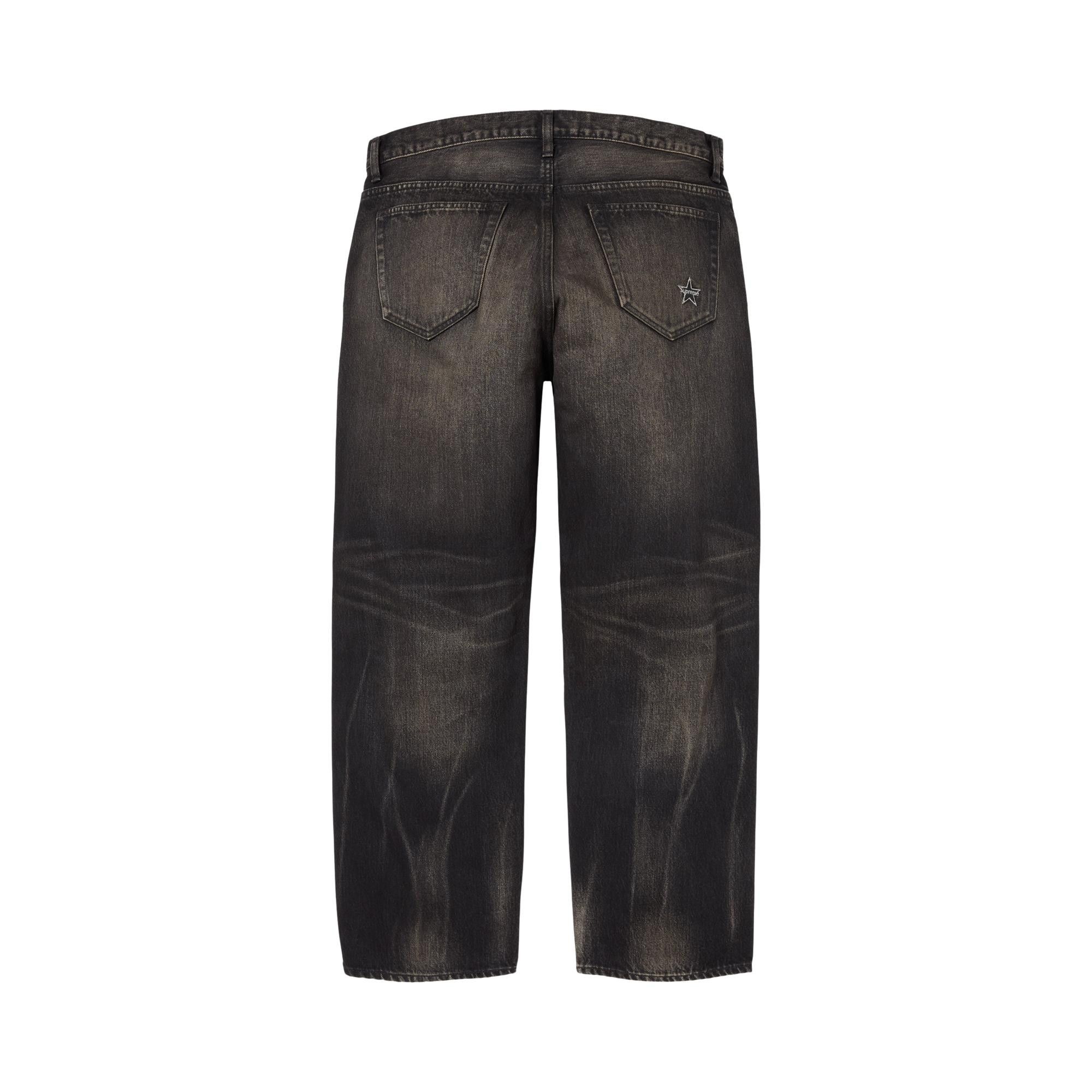 Buy Supreme Distressed Loose Fit Selvedge Jean 'Washed Black