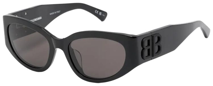 Balenciaga Oval Frame Sunglasses Black