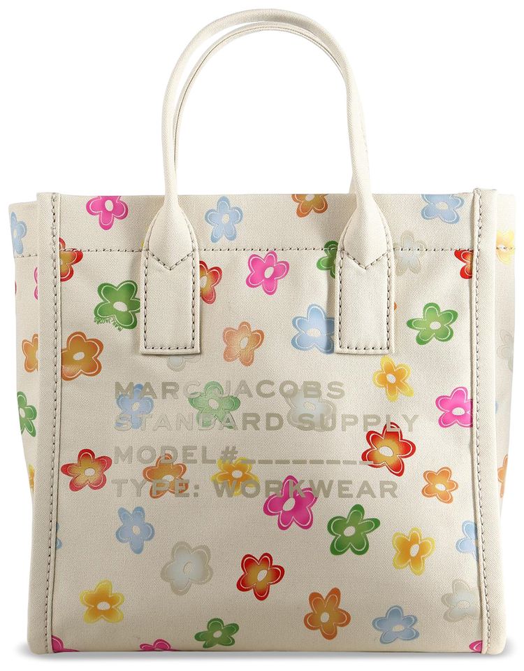 Marc Jacobs Medium Tote Wild Daisy Canvas Standard Supply Bag WhiteMulticolor