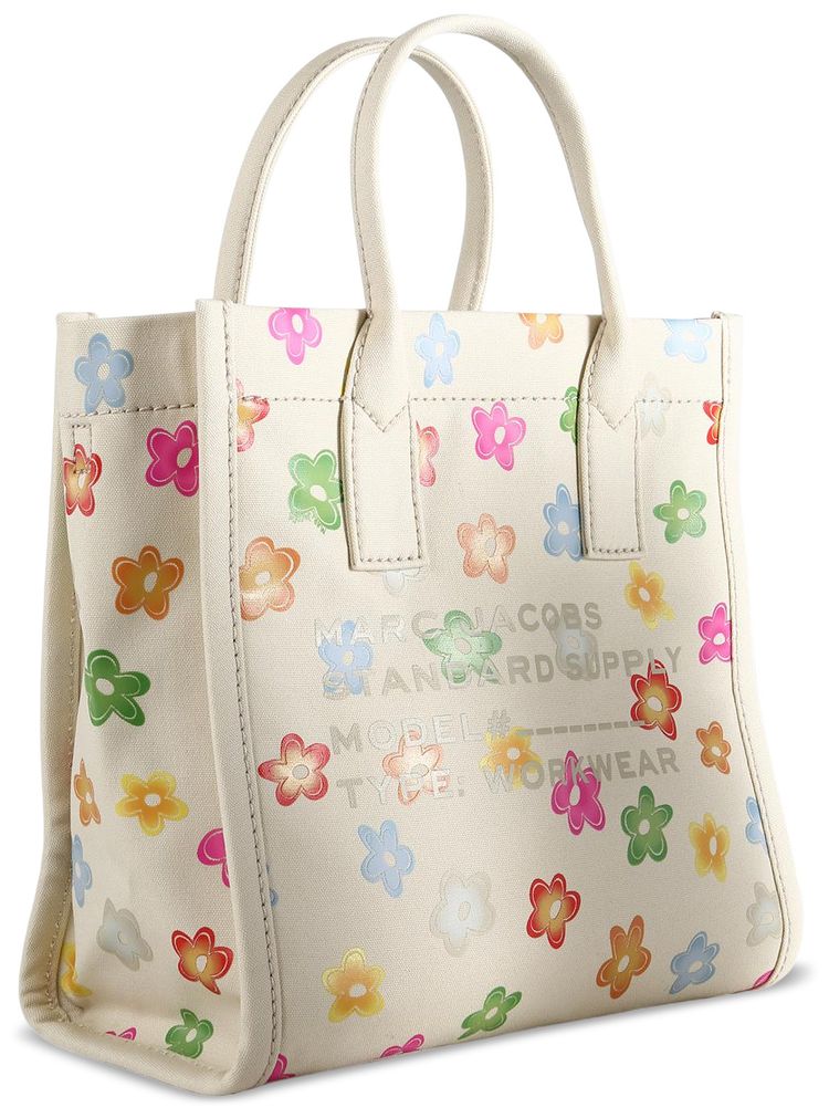 Marc Jacobs Medium Tote Wild Daisy Canvas Standard Supply Bag WhiteMulticolor