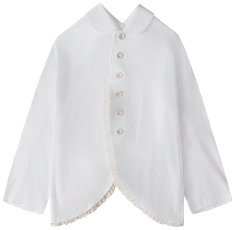 Tao Comme des Garcons Collared Button Knit Jacket WhiteEcru