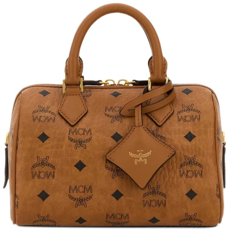 MCM Ella Vi Boston Small Bag Cognac