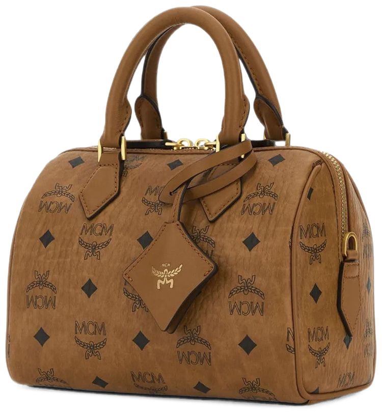MCM Ella Vi Boston Small Bag Cognac