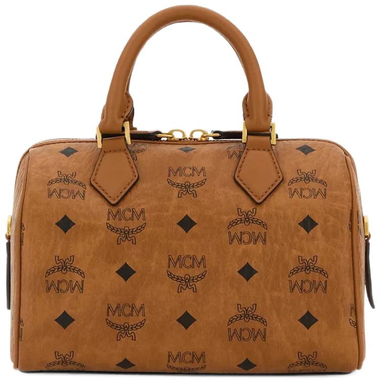 MCM Ella Vi Boston Small Bag Cognac