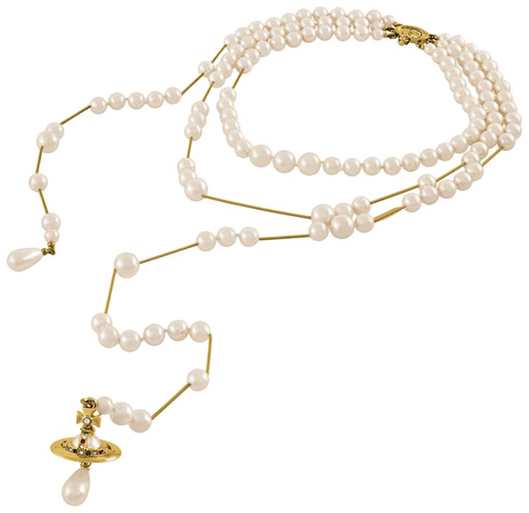 Vivienne Westwood Broken Pearl Necklace GoldPearlMulticolor