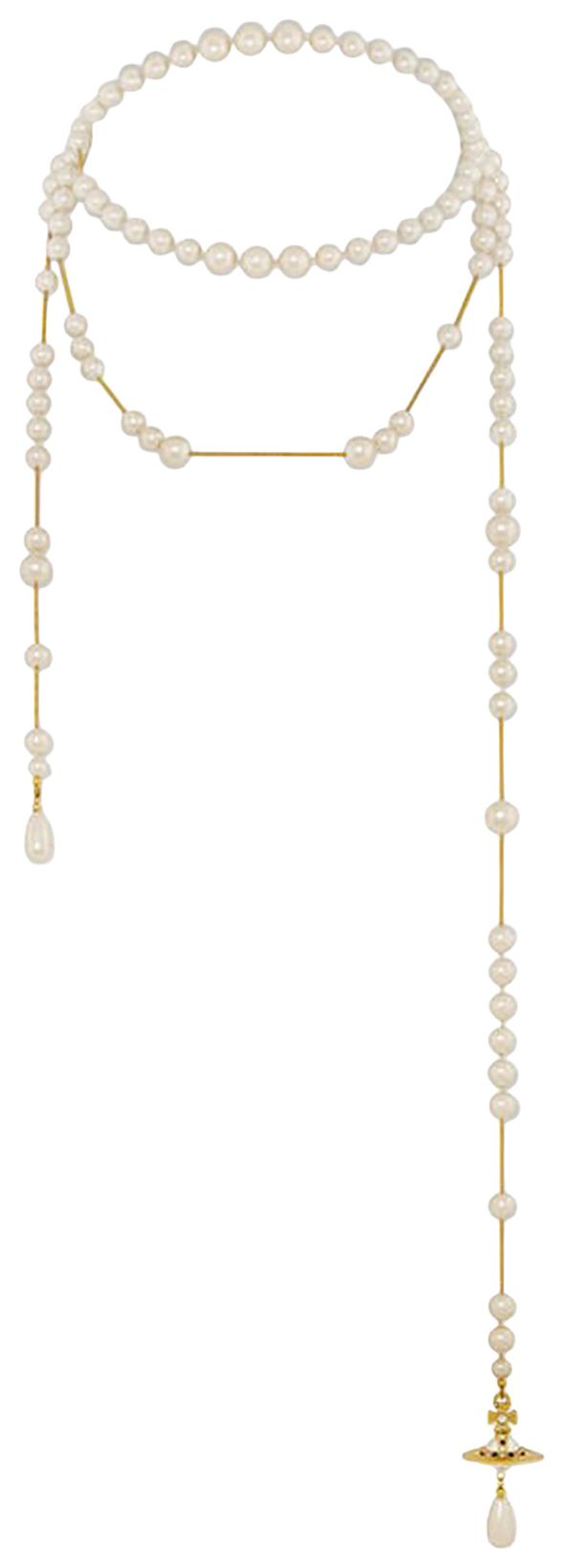 Vivienne Westwood Broken Pearl Necklace GoldPearlMulticolor