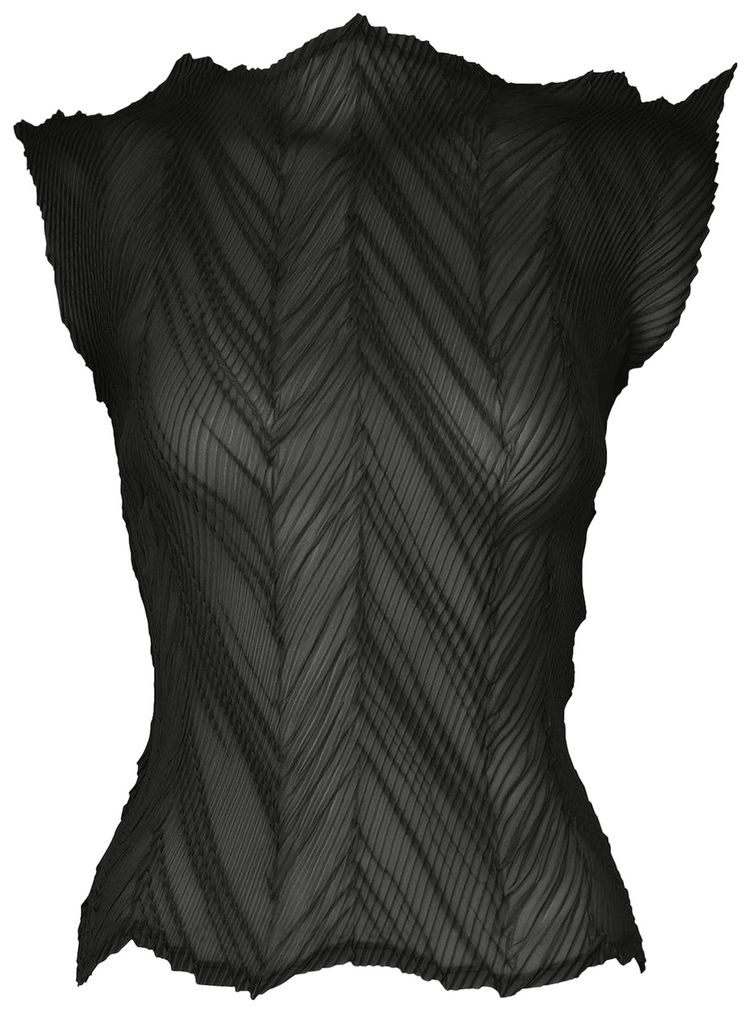 Issey Miyake Zigzag Pleats Shirt Black