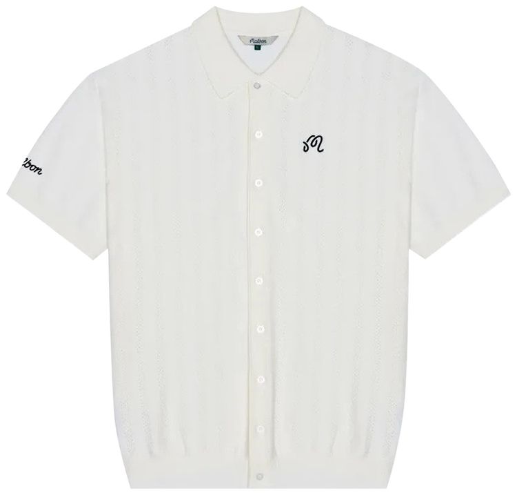 Malbon Crosscut Polo Shirt Ivory
