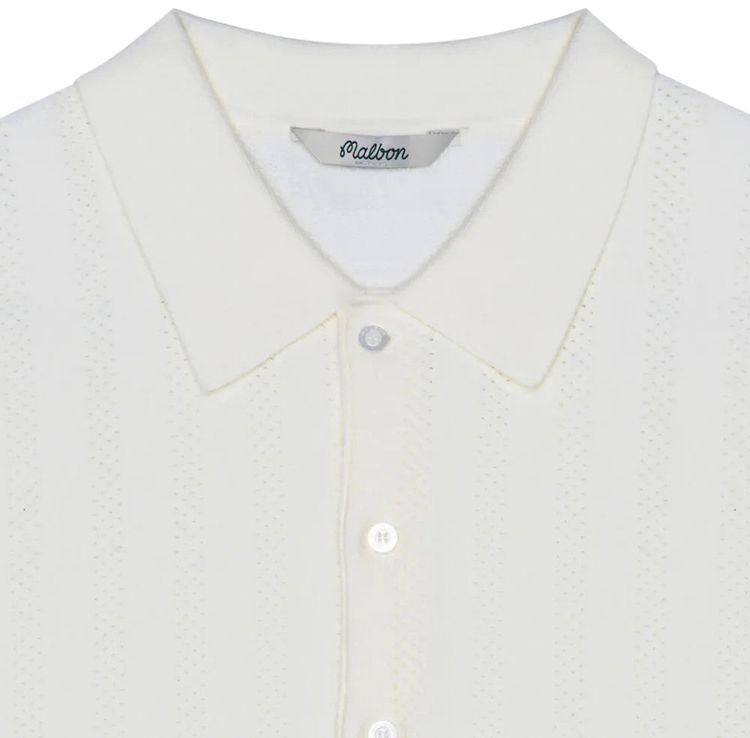 Malbon Crosscut Polo Shirt Ivory